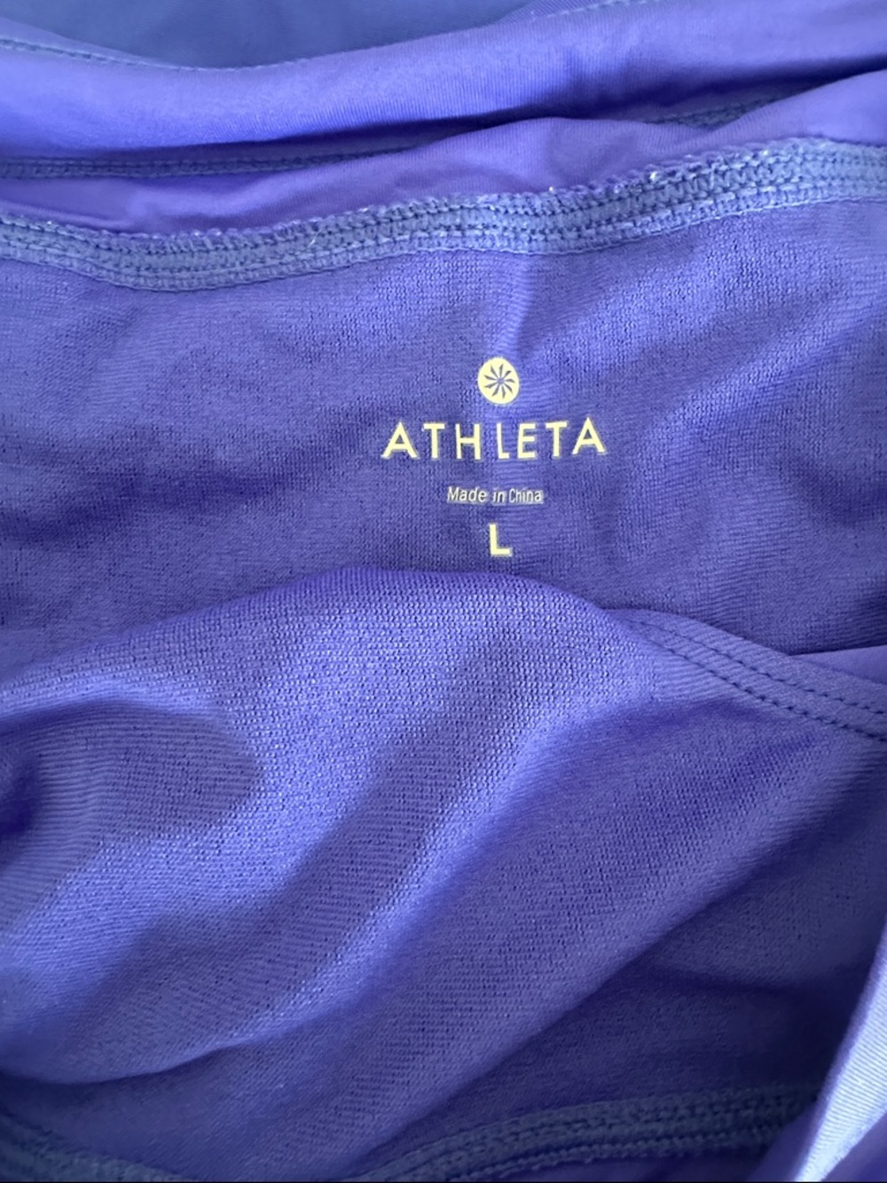 Athleta bathing suit set-blue swim top, shorts set with rashguard top - Picture 4 of 8